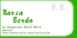 maria berko business card